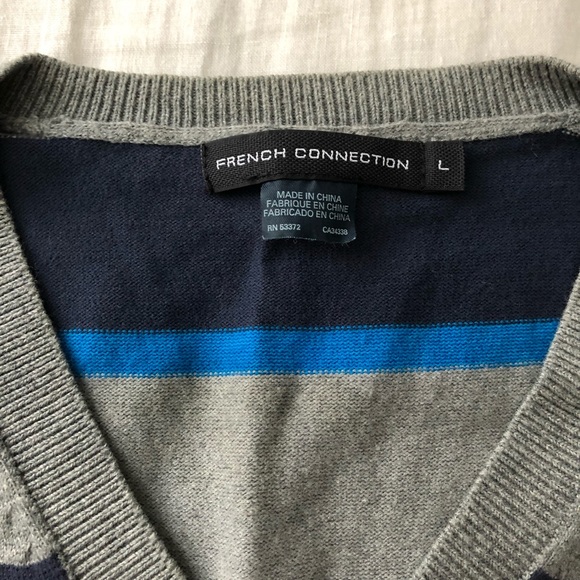 French Connection vneck sweater great colors L - Picture 2 of 4